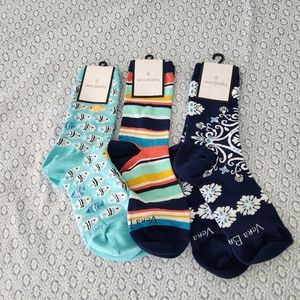 Vera Bradley crew socks 3 pairs
